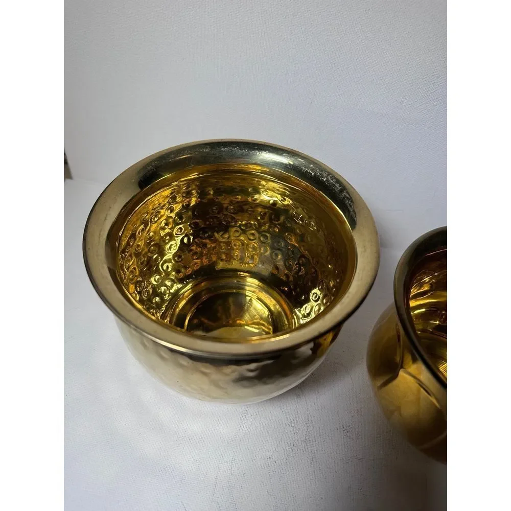 2 brass bowls solid brass vintage India bowl set